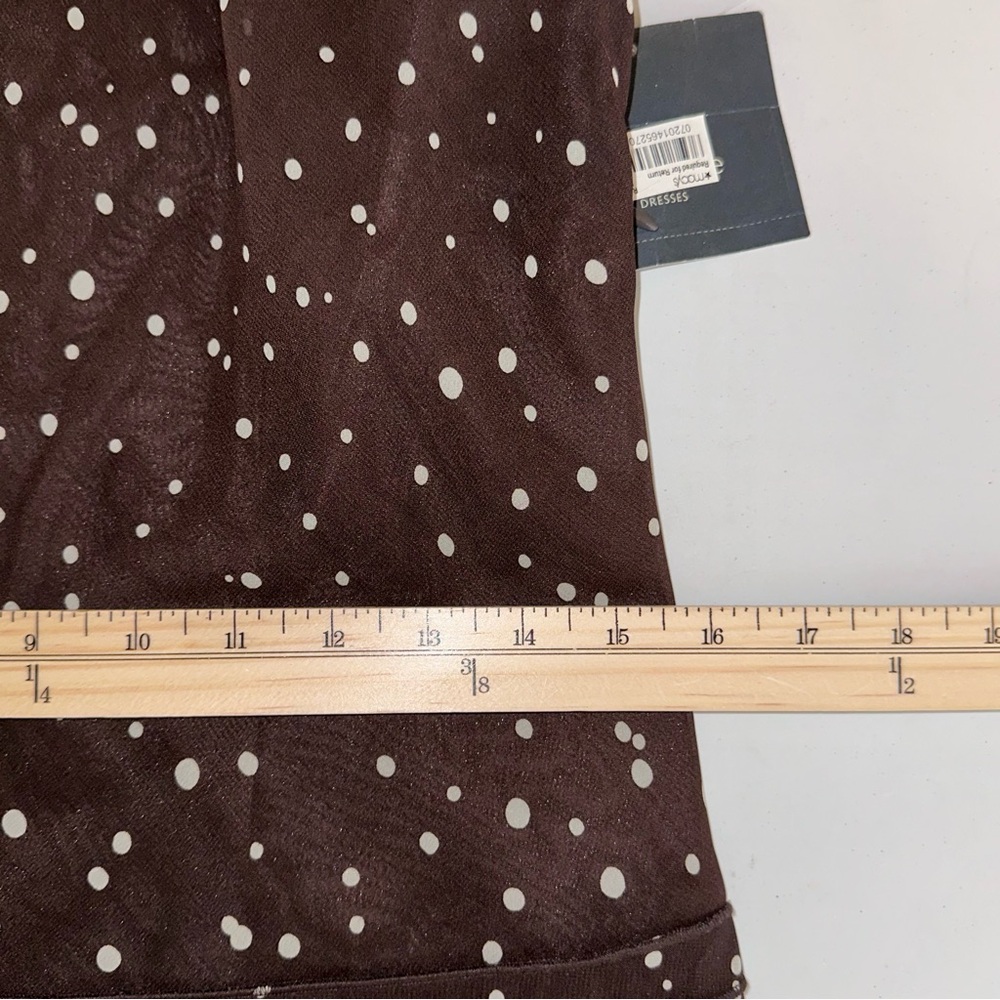 NWT Liz Claiborne Cowl Neck Dress Sz 6 Polka Dot Sleeveless MSPR $139 READ - Picture 13 of 16